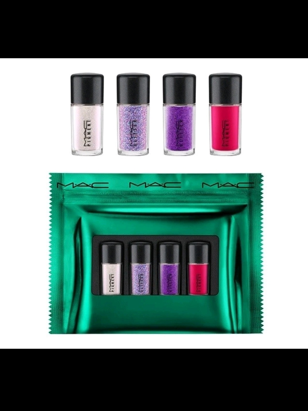 MAC Cosmetics Mini Glitter Eyeshadow Set - Pearl, Lavender, Violet, Fuchsia